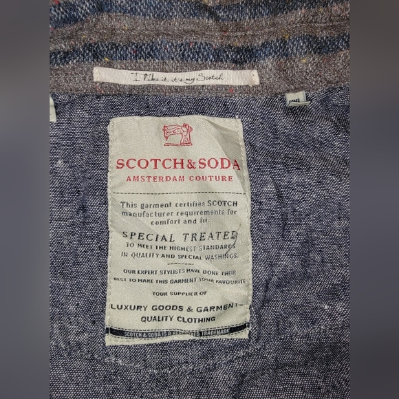 Scotch and Soda Specially Made MensWool Gray Lined Flannel Shacket- Size XL - Picture 2 of 7